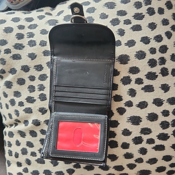 Dooney & Bourke Compact Black Leather Snap Tri-fold Wallet - Picture 5 of 11